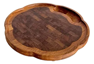 1960s Danish Teak Wood Scalloped Charcuterie/Carving Board Designed by Richard Nissen