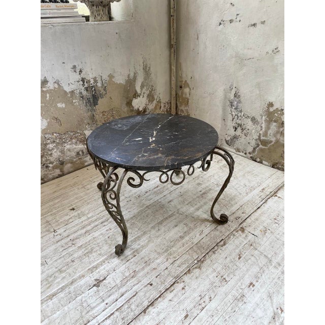 Metal and Black Marble Coffee Table by René Drouet, 1960s For Sale - Image 16 of 18