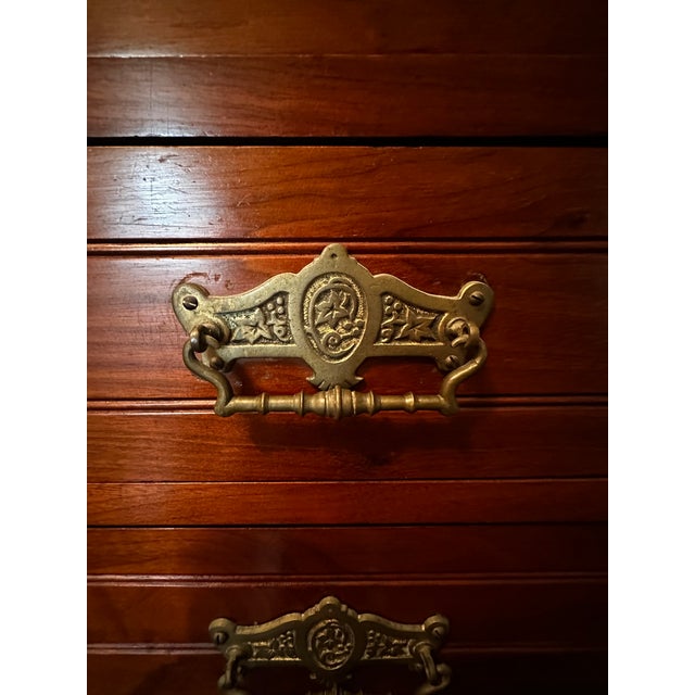 Victorian Late 19th Century Victorian Carved Walnut Triple Compactum Wardrobe With Beveled Mirror Doors For Sale - Image 3 of 9