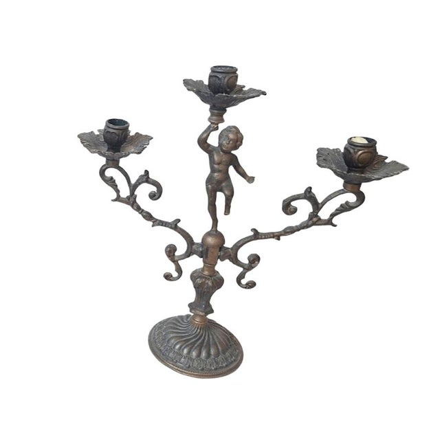 Antique Late 19th Century Louis XV Bronze Candelabras, 1890s, Set of 2 For Sale - Image 6 of 8