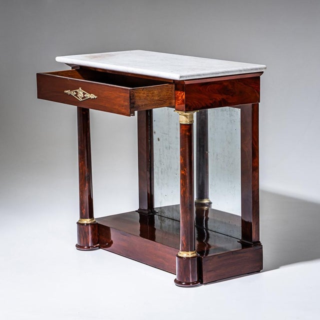 Empire Wall Console with Marble Top, 1800s For Sale - Image 4 of 10