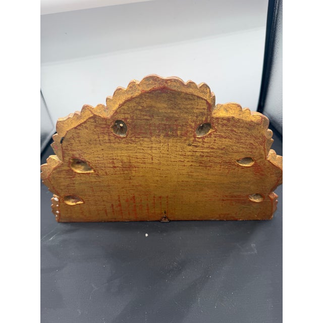 1950s 1950s Large Gesso and Gilt Carved Wooden Italian Wall Bracket For Sale - Image 5 of 5