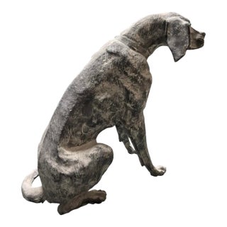 Industrial Modern Seated Hound - Dog - Hand-Wrought Steel Sculpture For Sale