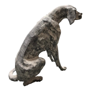 Industrial Modern Seated Hound - Dog - Hand-Wrought Steel Sculpture