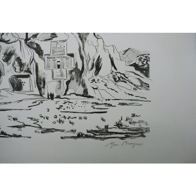 Yves Brayer, Les tombeaux des rois Achemenides, Lithograph For Sale - Image 7 of 8