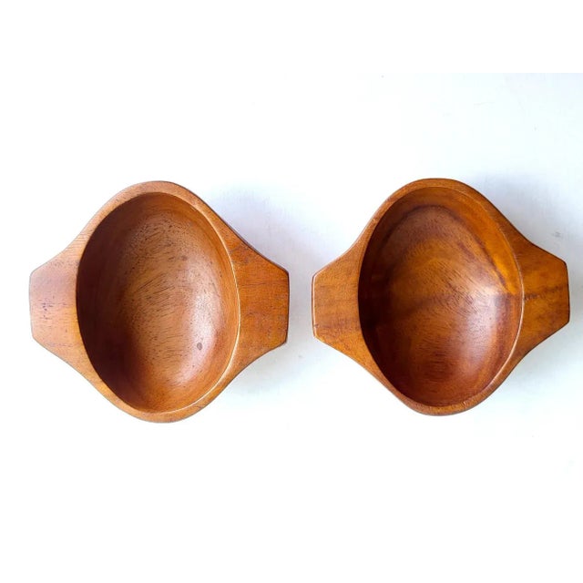 1960s Taverneau Wood Snack Bowls in the Style of Arthur Umanoff, Set of 2 For Sale In Miami - Image 6 of 9