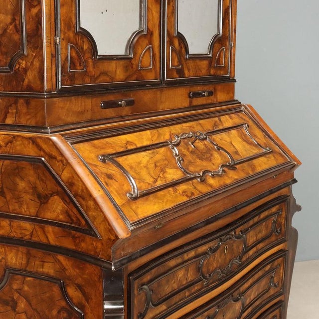 Lombard Walnut and Walnut Burl Trumeau For Sale - Image 6 of 14