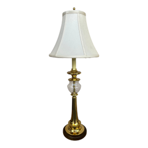 Vintage Brass & Crystal Baldwin Table Lamp