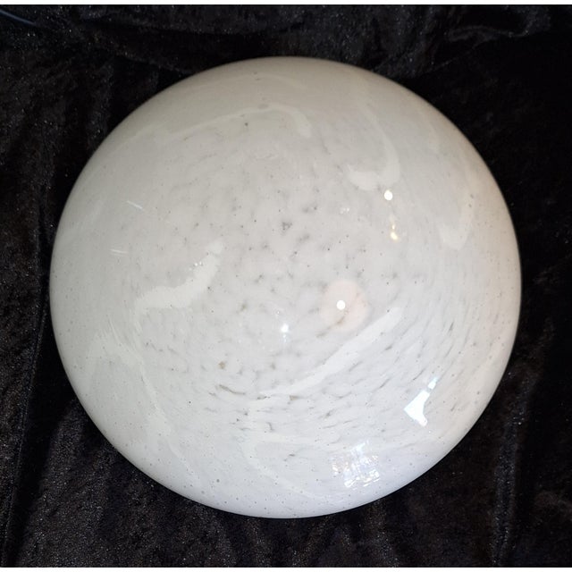 Vintage Ceiling Lamp with White Marbled Glass Shade, 1980s For Sale - Image 6 of 8
