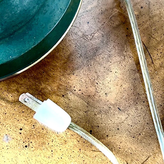 Vintage Table Lamps in Green Metal With Gold, Attributed to Carl Sorensen, a Pair For Sale - Image 10 of 11