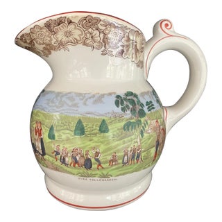 Early 20th Century Norwegian Egersund Fayence Ceramic Pitcher For Sale