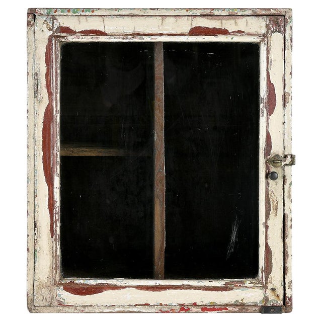 Cubic Display Case in Patinated Wood For Sale