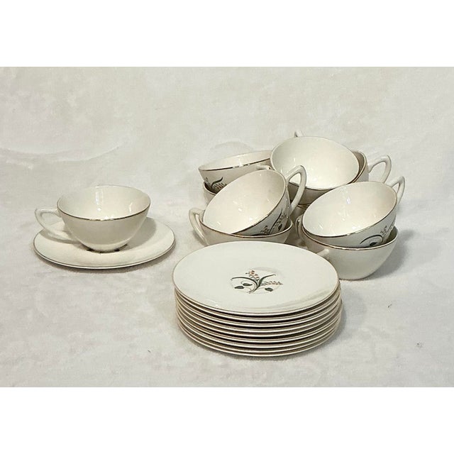 1950s Edwin Knowles “Forsythia” 64-Piece Fine China Dinnerware For Sale - Image 9 of 12