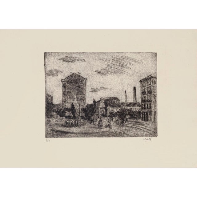 Outskirts of milan is an original modern artwork realized by the italian artist alberto salietti (ravenna, 1892 -...