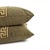 Tan and Black Textured Chenille With Brown and Cream Greek Key Trim Pillow Cover - 20" X 20" Solid Textured Chenille Cushion Cover For Sale - Image 4 of 7