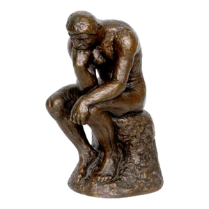 The Thinker, Austin Productions Cast Stone With Patina, Signature Inscribed