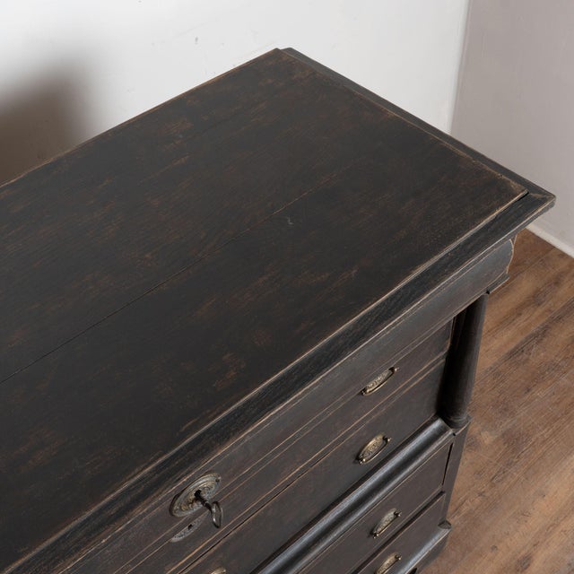 19th Century Large Black Chest of Five Drawers From Denmark For Sale - Image 6 of 18