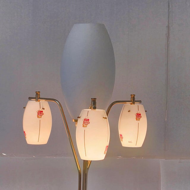 Vintage Floor Lamp in Metal and Opal Glass from Maison Arlus, 1950s For Sale - Image 14 of 15