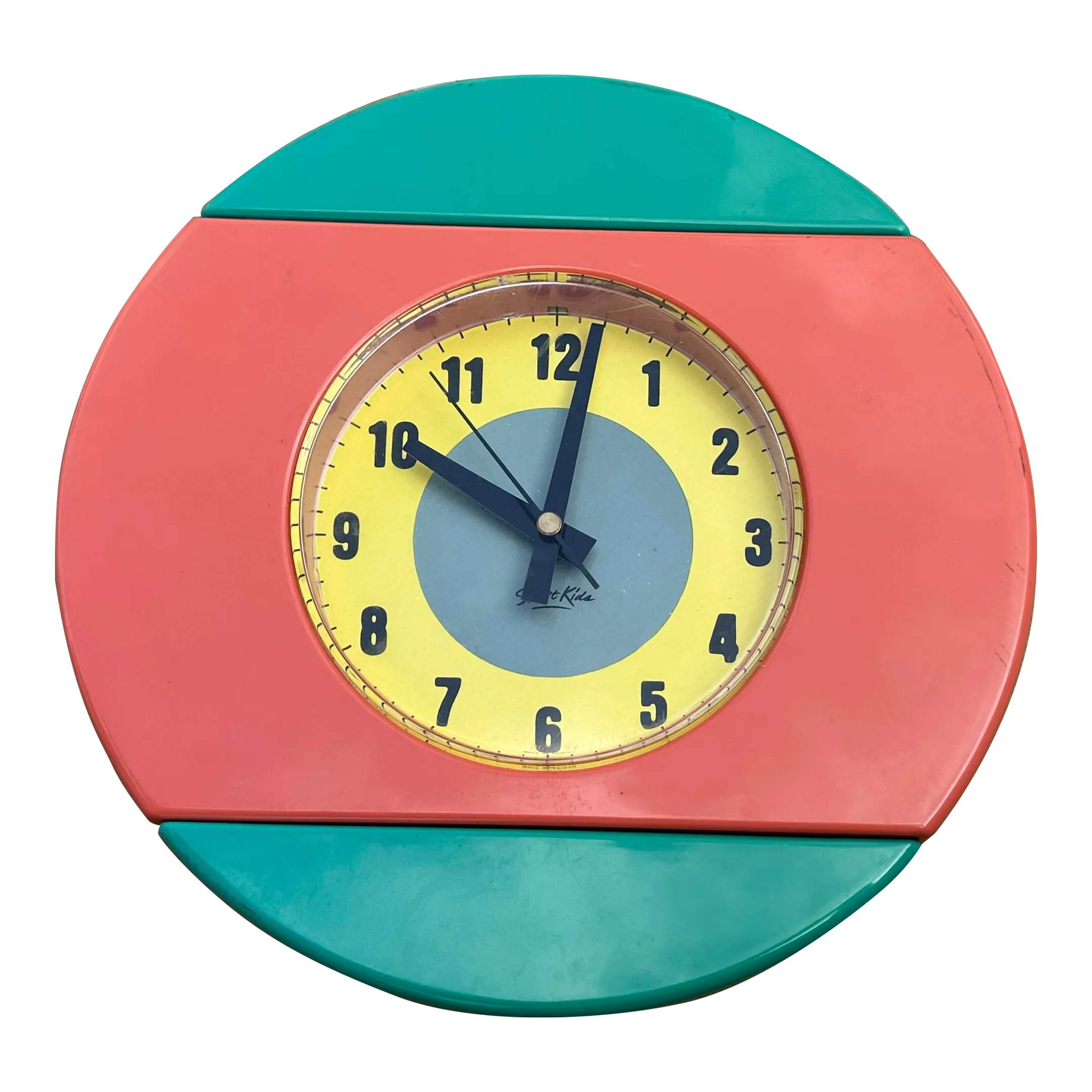 Vintage Street Kids Quartz Plastic Wall Clock Color Block Y2k