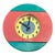Vintage Street Kids Quartz Plastic Wall Clock Color Block Y2k Memphis Style For Sale