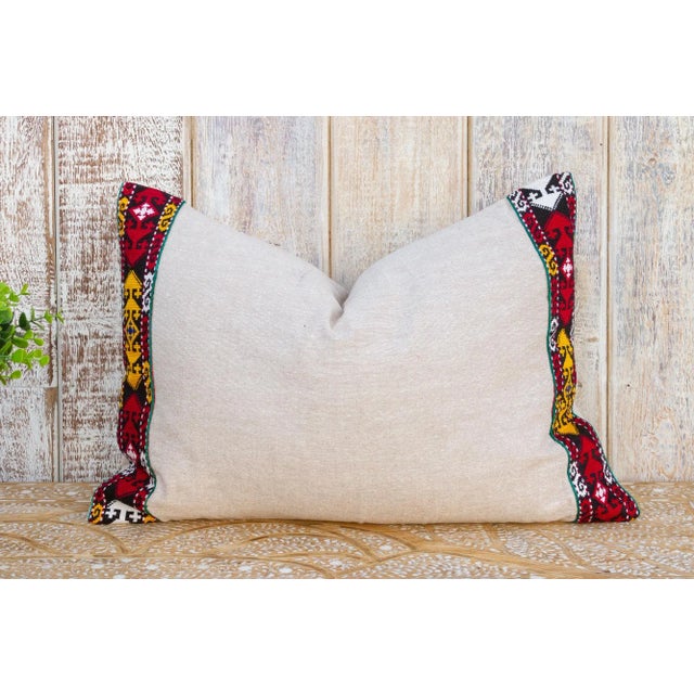 Early 21st Century Joya Linen Tribal Border Pillow For Sale - Image 5 of 9