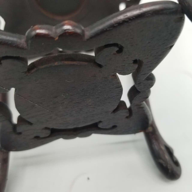 Late 20th Century Vintage Japanese Carved Wood Okimono Stand With Curved Legs For Sale - Image 5 of 15