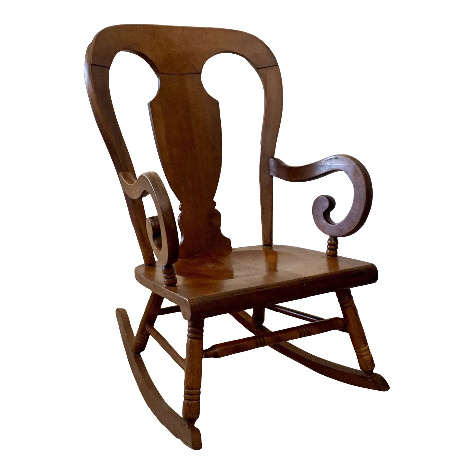 Vintage Tell City Maple Balloon Back Rocking Chair | Chairish