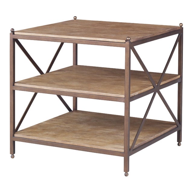 Nob Hill Tiered Square Chairside Table For Sale