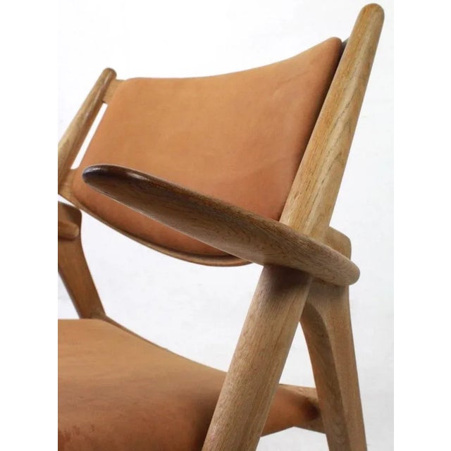 1970s Ch28 Sawbuck Armchair by Hans J. Wegner for Carl Hansen & Son, Denmark, 1970s For Sale - Image 5 of 9