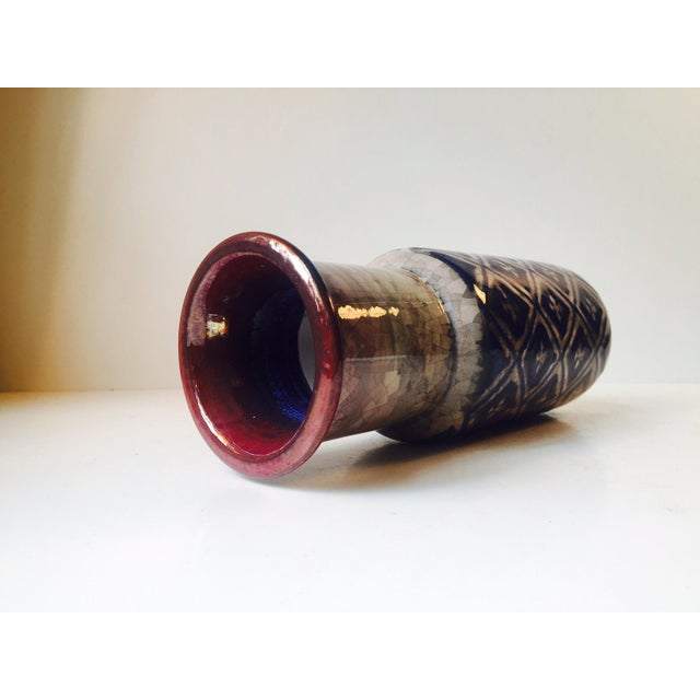 Michael Andersen & Son Middle East Glazed Modernist Stoneware Vase by Marianne Starck for Michael Andersen & Son, 1960s For Sale - Image 4 of 6