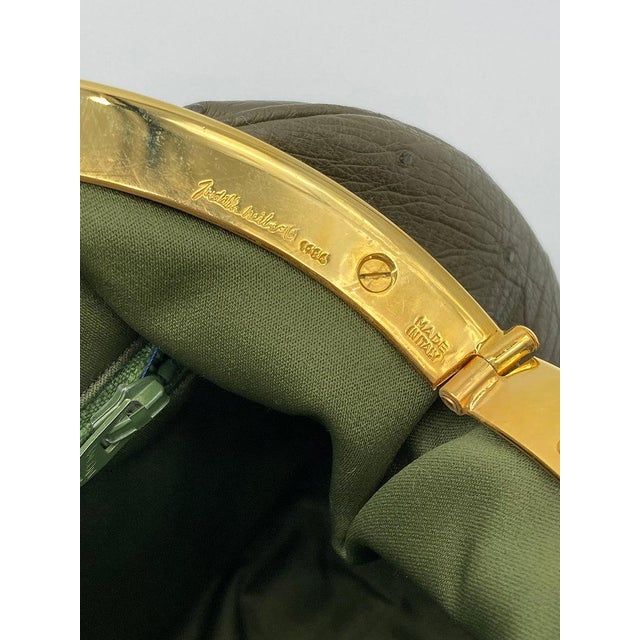 Green Vintage Judith Leiber Green Ostrich Clutch For Sale - Image 8 of 9