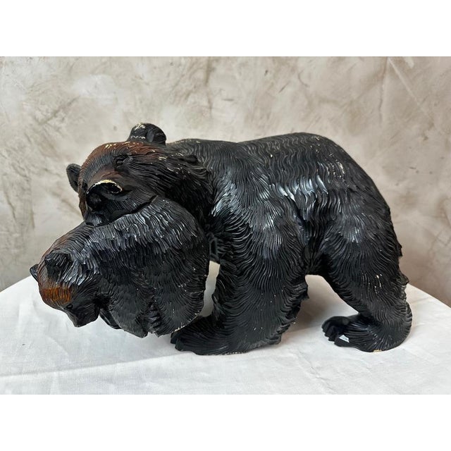 Black Japanese Wooden Bear, 1960s For Sale - Image 8 of 12