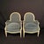 French Antique French Louis XVI Painted Carved Loveseat and Pair of Bergeres -Set of 3 For Sale - Image 3 of 10