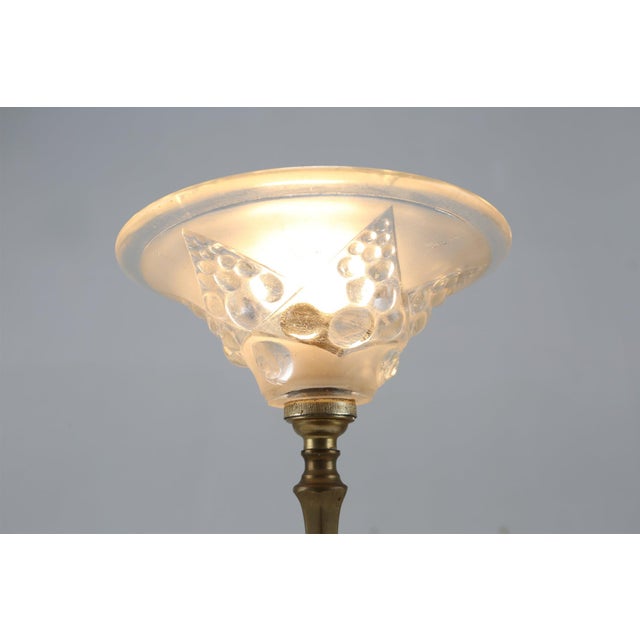 France / 1920 / Table Lamp / brass, glass, marble / Art Nouveau French Art Nouveau table lamp made around 1920. This rare...