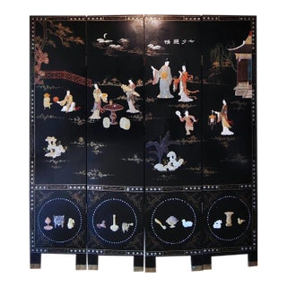 Early 20th Century Chinese Coromandel Soap Stone Screen For Sale
