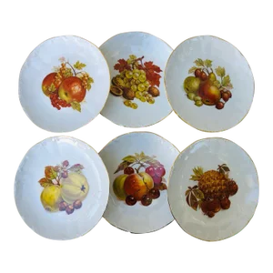 1970s Set of 6 Bareuther Waldsassen Dessert Plates, Made in Bavaria