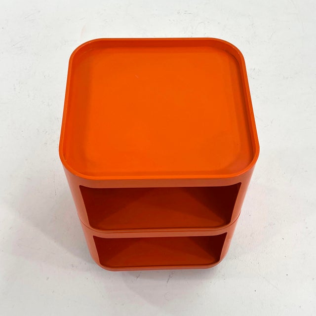 Modern Orange Square Componibili Storage Unit by Anna Castelli for Kartell, 1970s For Sale - Image 3 of 9