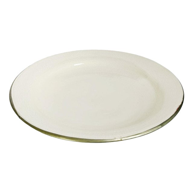 White Ceramic Serving Platter, France, 1980s For Sale