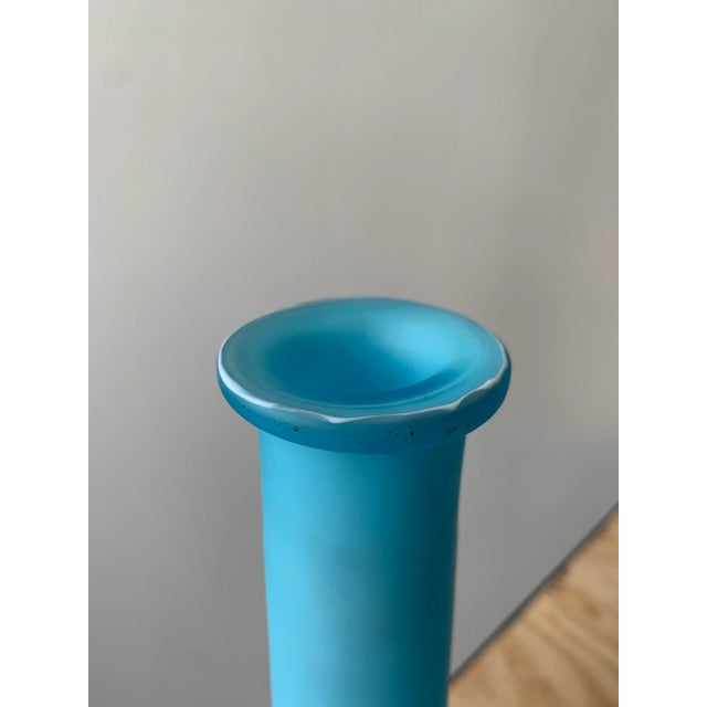 1960s 1960s Vintage Satin Glass Knobbed Vase For Sale - Image 5 of 7