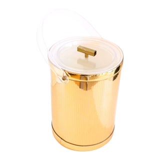 Mid 20th Century Mid-Century Modern Faceted Gold Mirrored Georges Briard Ice Bucket For Sale