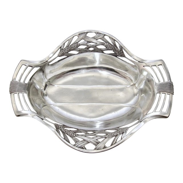 Art Nouveau Orivit Double Handle Pewter Bowl For Sale