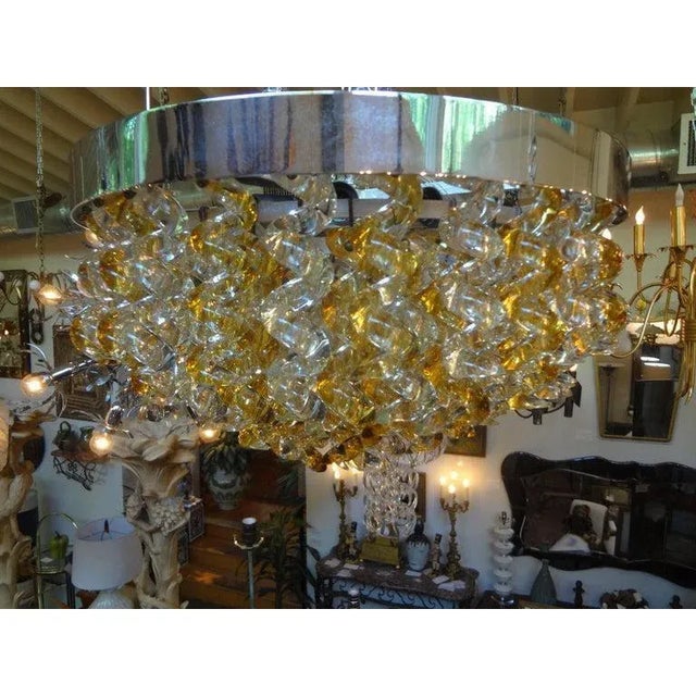 Transparent 1960's Murano Glass Chandelier by Mazzega For Sale - Image 8 of 12