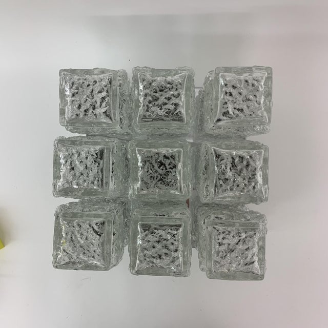 Ice Glass Ceiling Lamp from Hillebrand, 1970s For Sale - Image 11 of 18