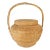 Large Hand-Woven Vintage Basket With Handle and Lid For Sale