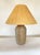 Vintage Signed Ceramic Table Lamp With Handmade Raffia Shade For Sale - Image 10 of 10