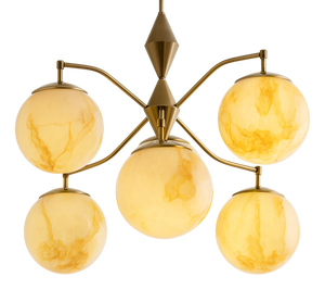 Vintage Marbled Glass Chandelier from Kamenický Šenov, 1980s
