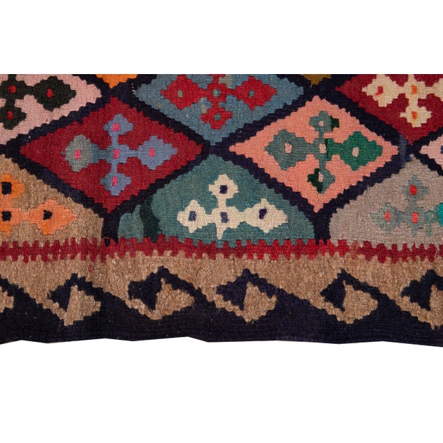 Tan Mid-20th Century Vintage Kilim Runner Rug 3' 7" X 11' 4''. For Sale - Image 8 of 13