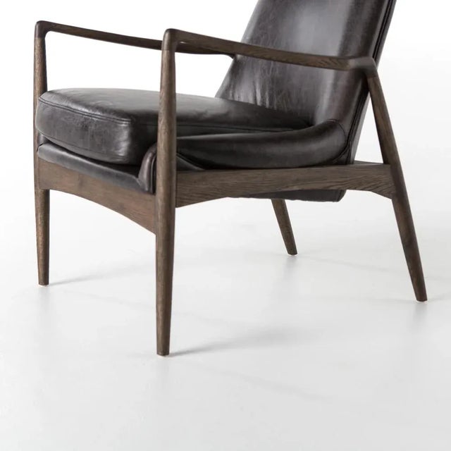 Wood Four Hands Braden Chair, Durango Smoke Leather For Sale - Image 7 of 12