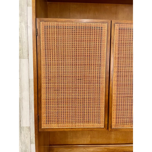 Mid 20th Century Drexel Declaration Walnut and Cane Cabinet For Sale - Image 5 of 13