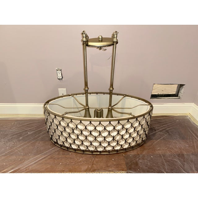 Murray Feiss Lucia Oval Chandelier in Burnished Silver For Sale In Washington DC - Image 6 of 10
